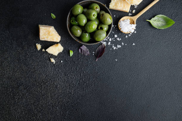 istock Green olives with parmesan and spices 1500113745
