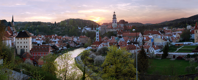 bird´s eye view of the quaint little town of Chesky Krumlov in the Czech Republic