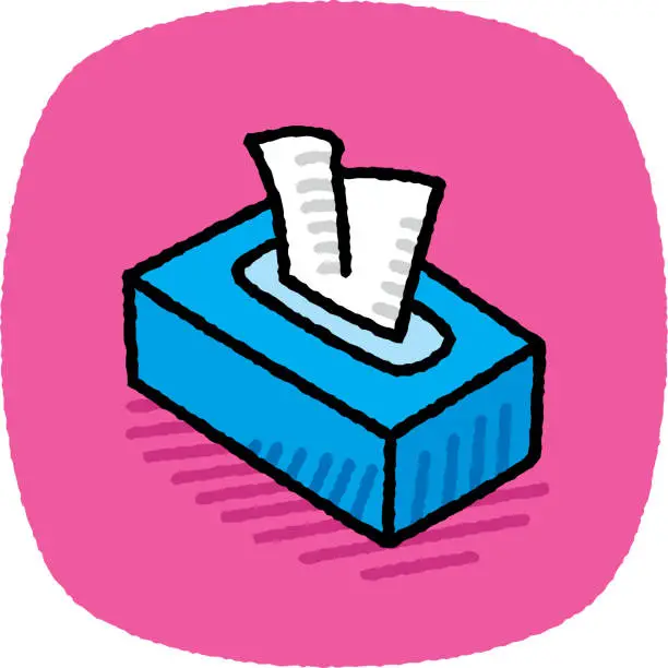 Vector illustration of Tissue Box Doodle 7