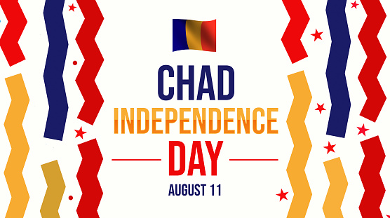 Chad Independence Day wallpaper background with blue and yellow color design