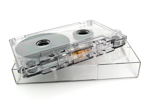 cassette Isolated\nanalog audio recording tape\nK7 on white background