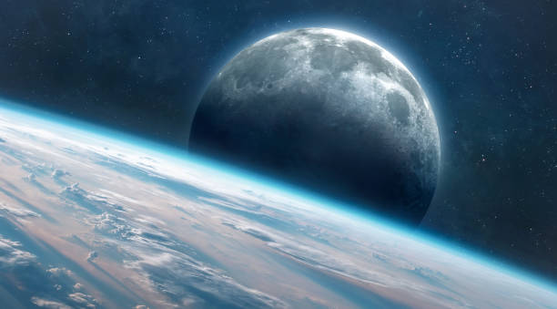 istock Earth and full Moon on orbit. Planets in deep space. Moon surface. Elements of this image furnished by NASA 1500129427