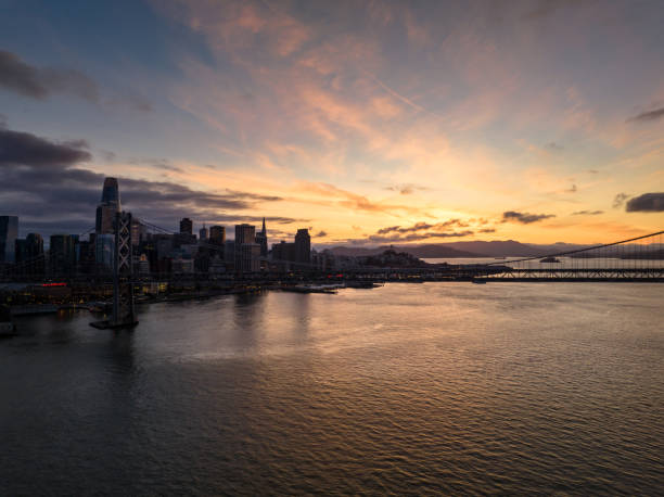 istock Colorful Evening Sky Behind San Francisco Skyline - Aerial 1500131788
