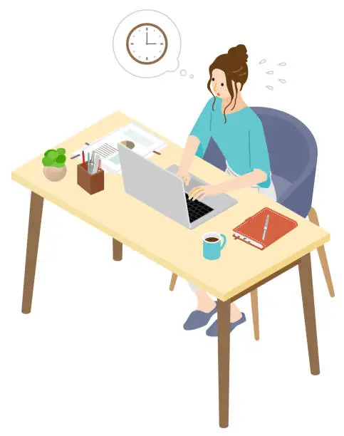 Vector illustration of Home working02