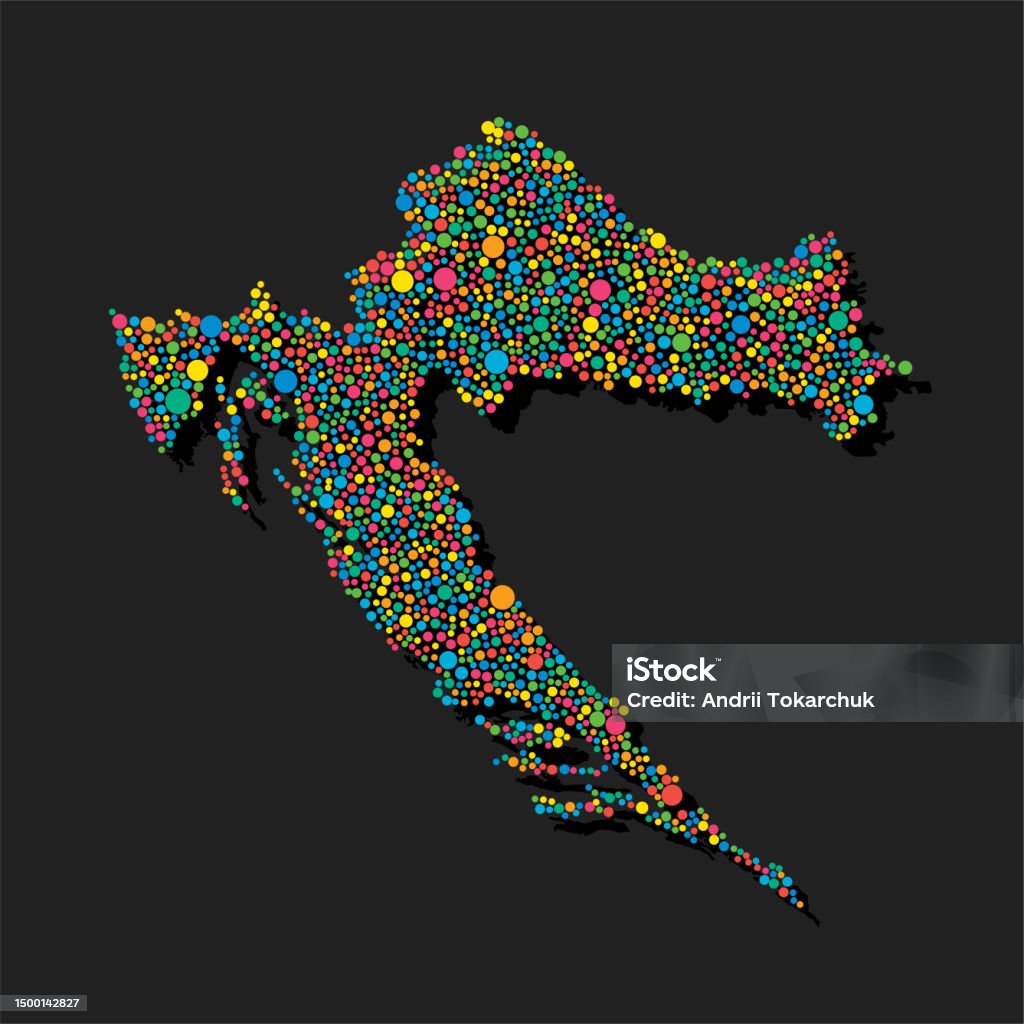 Abstract Croatia Pattern Creative Map Croatia From Random Colorful Dots Stock Illustration ...