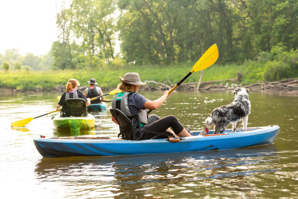 istock Family With Dog Kayaking Down Rum River in Summer 1500143480