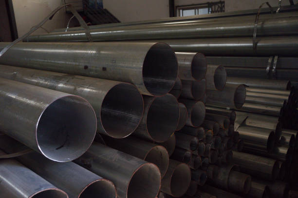 istock Stacked alloy hard pipes 1500147571