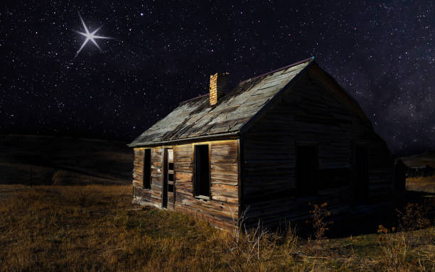 istock Bright star shining above an abandoned house 1500152084