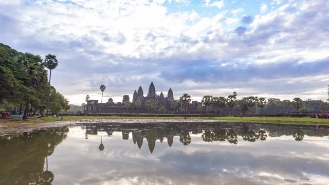 Siem Reap Cambodia time lapse 4K, Angkor Wat temple sunrise timelapse