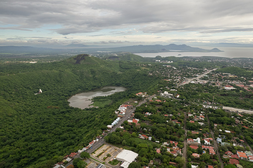 Mountain landscape in Latin America Nicaragua Managua aerial drone view