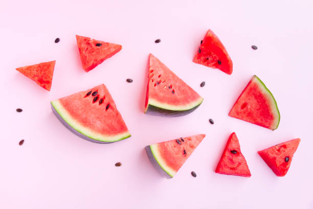 istock Watermelon fruit sliced on pink background, Organic fruit, Summer concept 1500162208