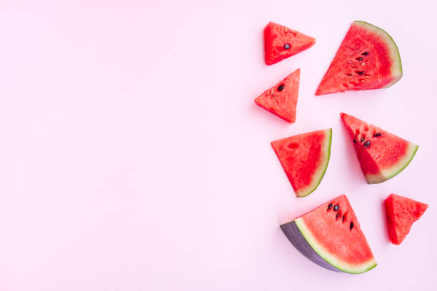 istock Watermelon fruit sliced on pink background, Organic fruit, Summer concept 1500162215
