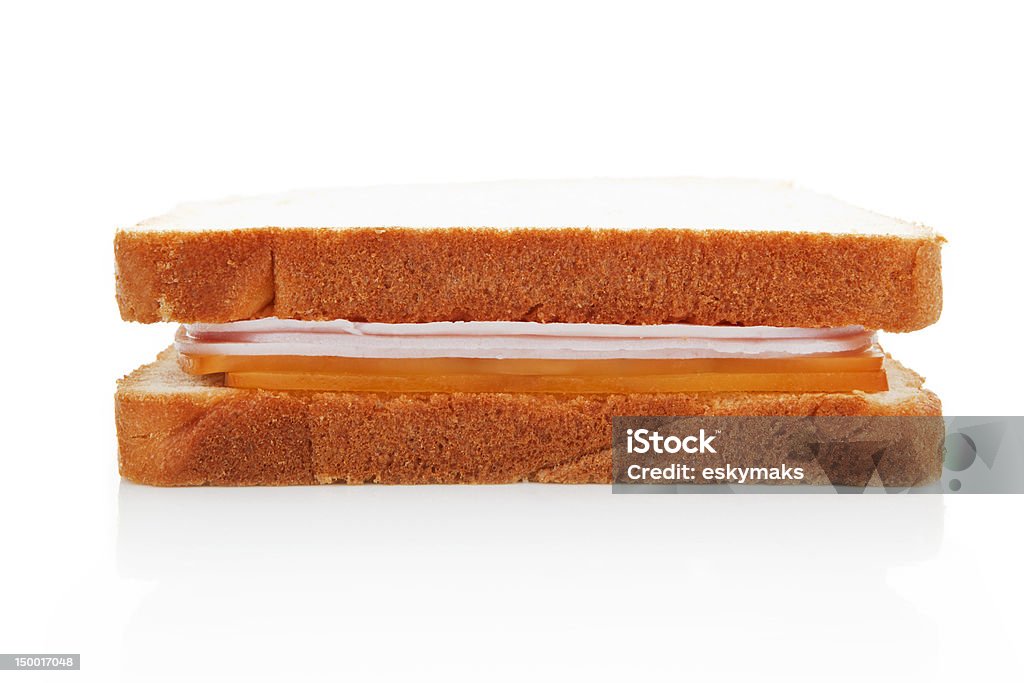 Sándwich de jamón y queso aislados. - Foto de stock de Alimento libre de derechos