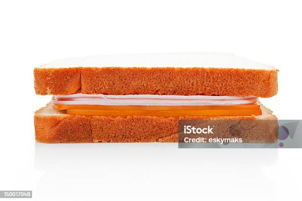 Sándwich De Jamón Y Queso Aislados Foto de stock y más banco de imágenes de Alimento - Alimento, Blanco - Color, Bocadillo