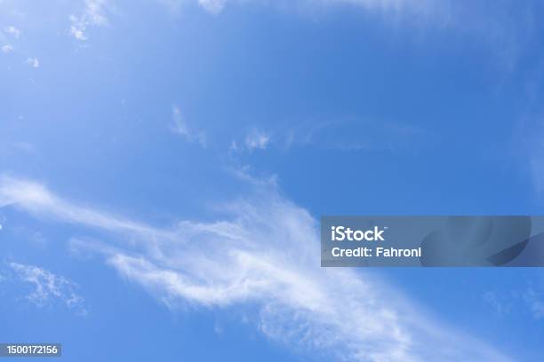 Blue Sky And White Cirrocumulus Clouds Texture Background Blue Sky On Sunny Day Summer Sky Cloud Formation Fluffy Clouds Nice Weather In Summer Season Weather Pattern Atmospheric Phenomenon Stock Photo - Download Image Now