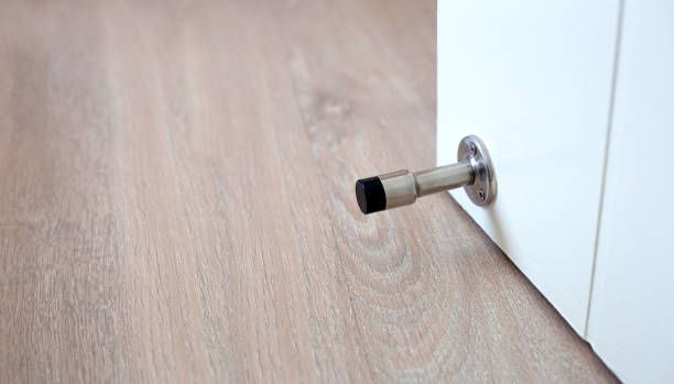 istock White door with door stopper 1500176622