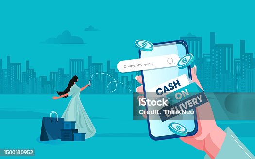 istock Cash On Delivery Flat Style Design 1500180952