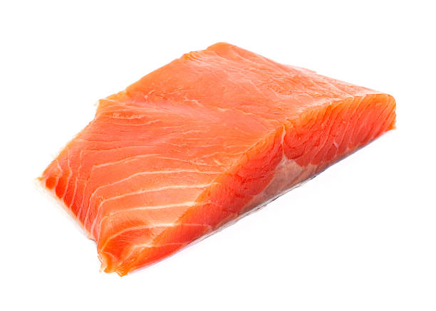 istock fresh salmon steak over white background 150018916