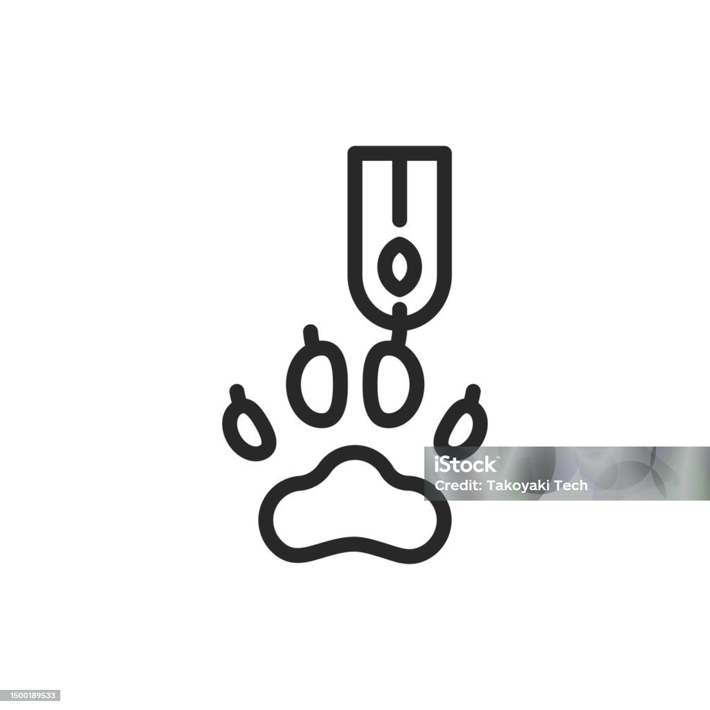 Declawing 프로세스 아이콘입니다 애완 동물 미용 서비스의 일부로 동물 발톱 트리밍의 벡터 개요 편집 가능한 표시 갈고리 ...