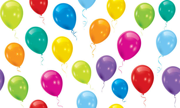 детский день рождения - yellow balloon stock illustrations