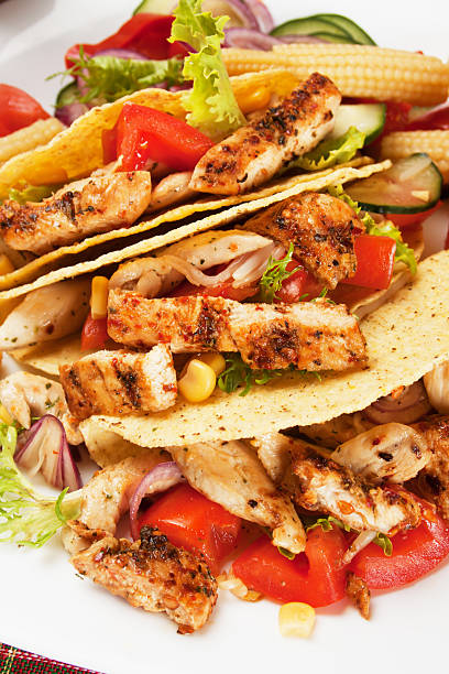 istock Chicken salad in taco shells 150019380