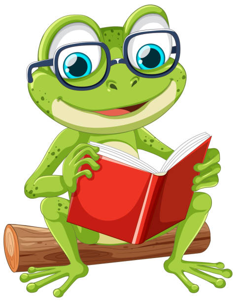 Green Frog Livre de lecture Vecteur - Illustration vectorielle