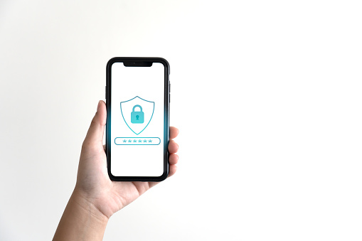Passcode lock on mobile screen for privacy protection and security of online user. Smartphone protection using password to access any login in cyberspace. Online user protection using passcode lock.