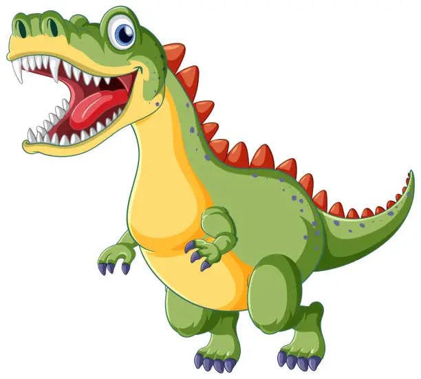 Vector illustration of Fairy tail dinosaur cartoon character