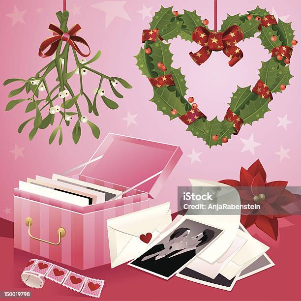 Piękny Boże Narodzenie Dom Ozdabiający - Stockowe grafiki wektorowe i więcej obrazów Różowy - Różowy, Zima, Kokarda