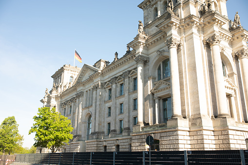 Milan, Italy - April 2, 2022: The Italian Stock Exchange (Palazzo della borsa) in Milan, Italy