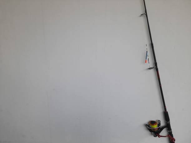 istock fishing tackle from a distance on a white background. 1500210847