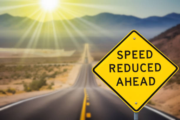 A traffic sign for a speed limit