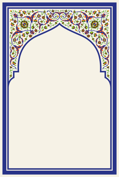 Arabic Floral Frame for your design. Traditional Islamic Design. vector art illustration