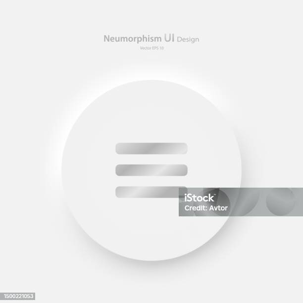 Round Menu Dbutton Esign Round Menu Button On A White Background User Interface Elements In The ...