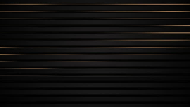 4k Abstract luxury black grey gradient backgrounds with golden metallic striped grid.