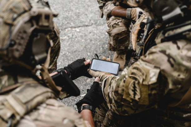 istock Smart teamwork of soldiers running forward and attacking enemy 1500228604