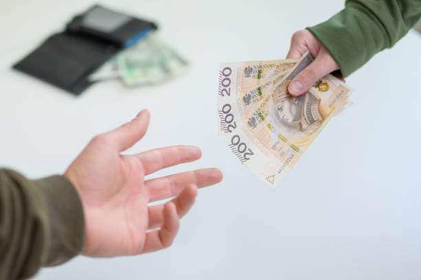 istock Pay for purchases in Polish cash with PLN banknotes 1500228639