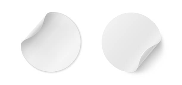 istock A set of round realistic stickers on a white background. Round, paper sheets for notes. 1500228692
