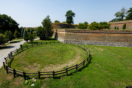 Alba Iulia, Transylvania, Romania - August 09, 2021: The City Center and Fortification of Alba Iulia in Romania