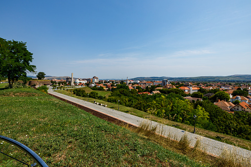 rural landscape with the Karkonosze (Krkonoše, Giant Mountains) mountains