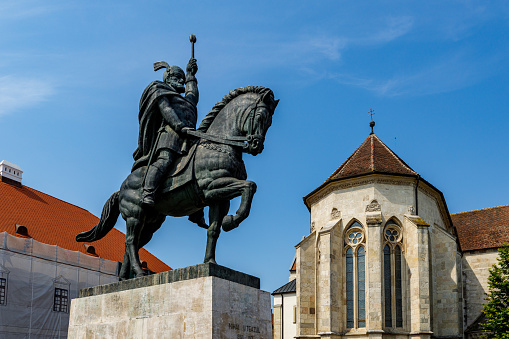 Alba Iulia, Transylvania, Romania - August 09, 2021: The City Center and Fortification of Alba Iulia in Romania
