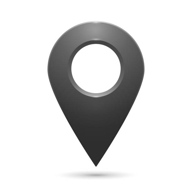 istock The geolocation icon is blue with highlights on a transparent background. 1500231764