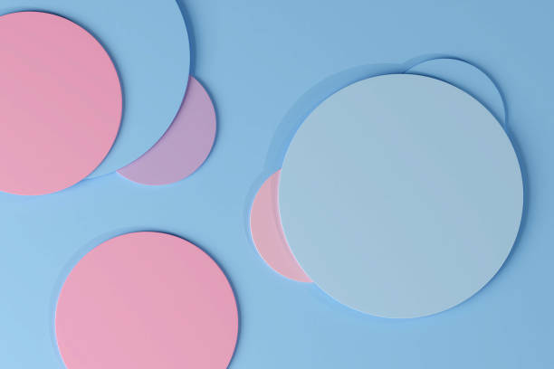 istock Colorful pastel disc podiums flat lay product presentation 1500231878