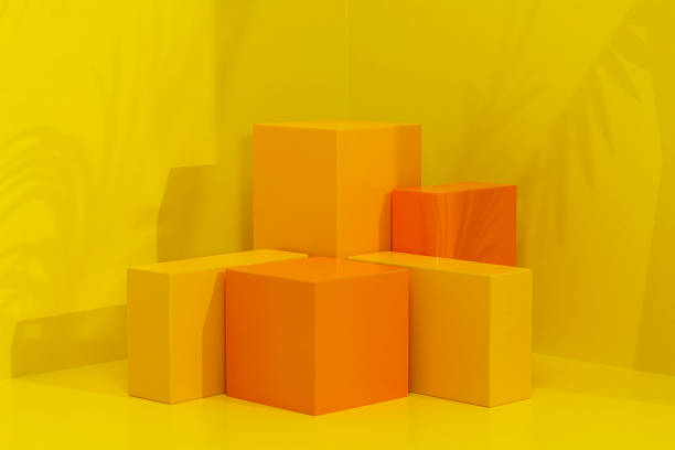 istock Bright colorful podium stand geometric scene product presentation 1500231879
