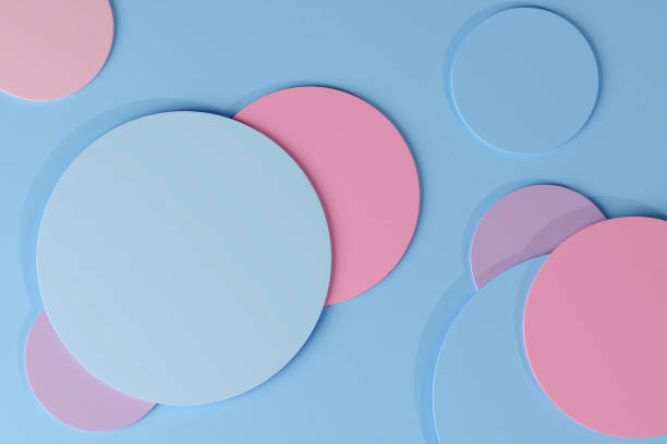 istock Colorful pastel disc podiums flat lay product presentation 1500231880
