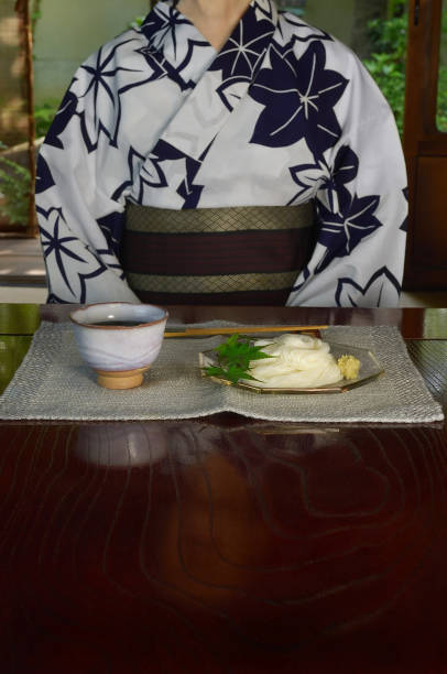 Woman in Yukata & Somen Dish/Studio Shot