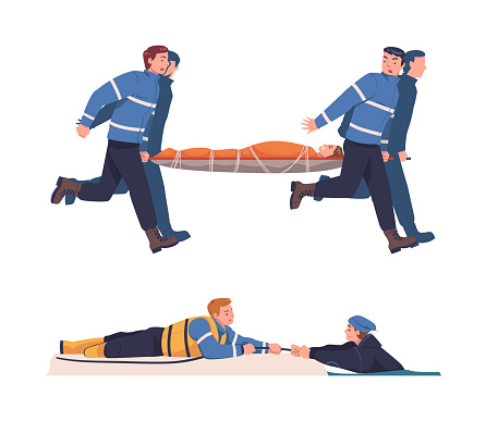 Person Animation Being Rescued Rescue And Life Saving Emergency Operation With Man Carrying Victim On ...