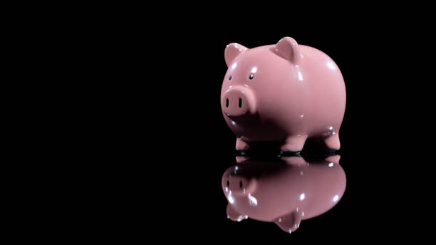 sparschwein  - pig currency savings piggy bank stock-fotos und bilder