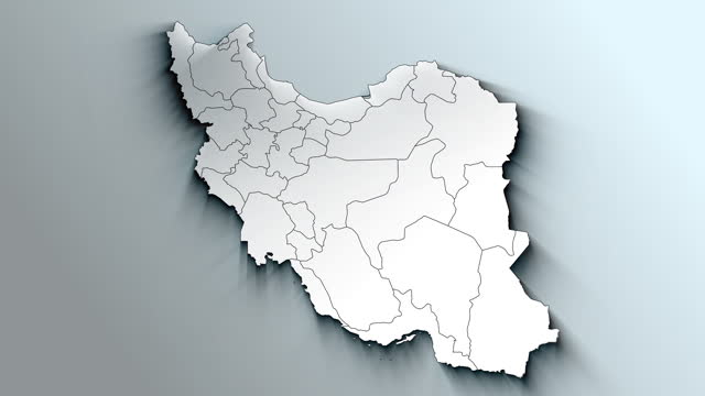 Modern White Map of Iran with Provinces