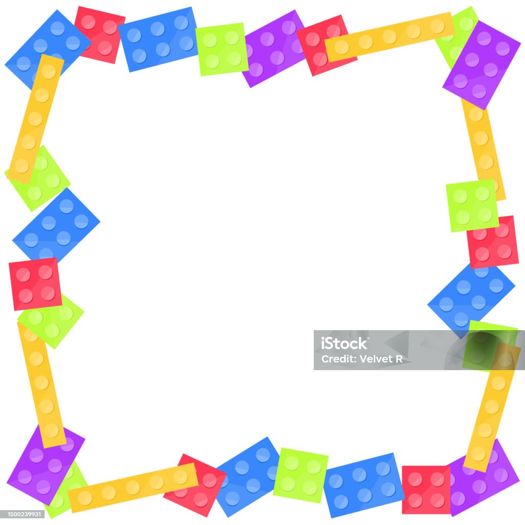 Blocks Vector Frame Toy Block Frame Stock Illustration - Download Image Now - Abstract ...